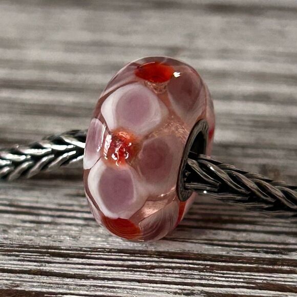 TROLLBEADS UU Lavender Pink & Red Flower Unique LAA 925S NEW! - Picture 3 of 8